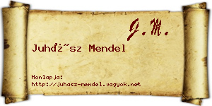 Juhász Mendel névjegykártya